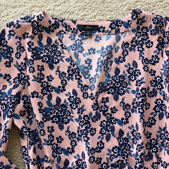 J. Crew Drapey Crepe Faux Wrap Top - Picture 3 of 10